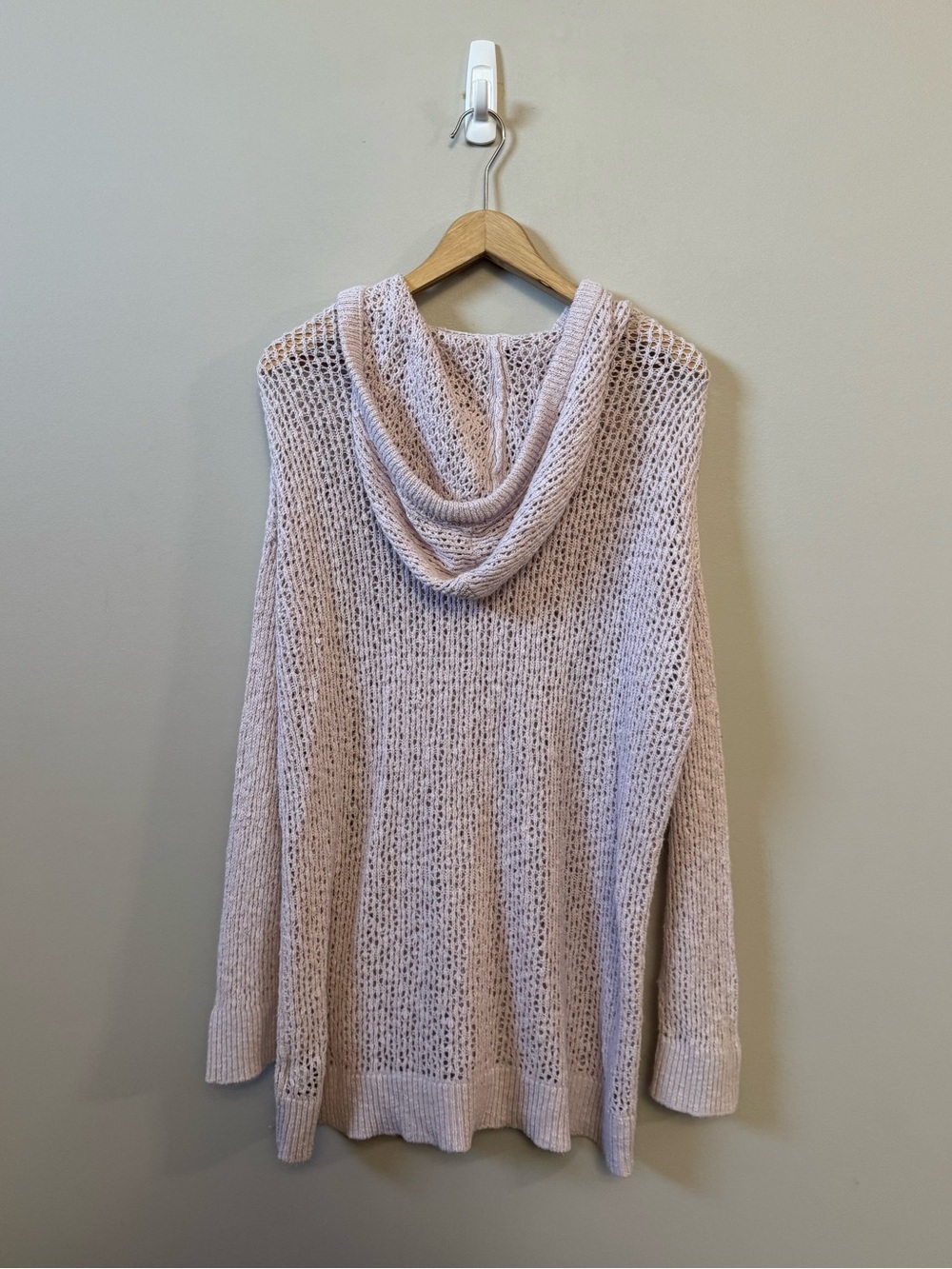 Torrid open knit light baby pink hooded pullover sweater - Picture 2 of 4